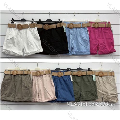 Kraťasy šortky elegantný s pásikom dámske (S / M/L ONE SIZE) TALIANSKÁ MÓDA IMWKK24083