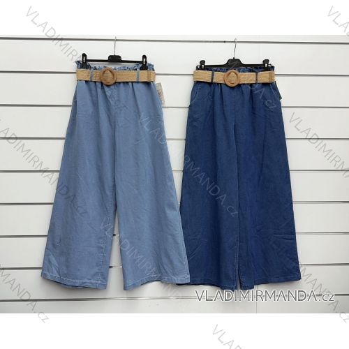Nohavice riflové s opaskom dámske (S/M/L ONE SIZE) TALIANSKA MÓDA IMWKK24085