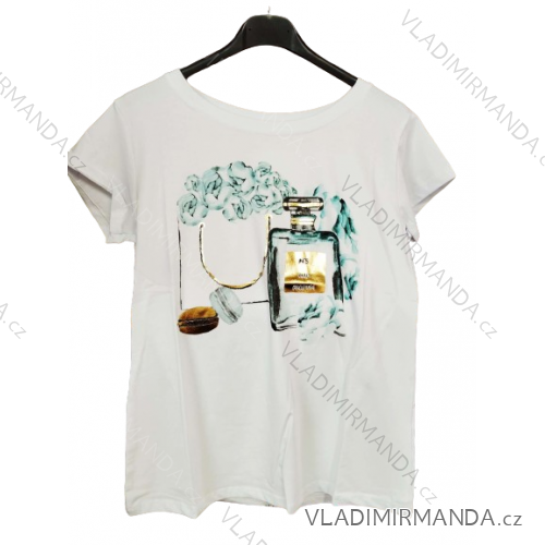 Tričko krátky rukáv dámske (S/M ONE SIZE) TALIANSKA MÓDA IMM24M252-1/DR -   biela -   S / M