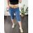Nohavice krátke 7/8 strečové riflové dámske (S/M ONE SIZE) TALIANSKA MODA IM424BARKA