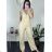 Overal dlhý bez rukávu dámsky (S/M ONE SIZE) TALIANSKA MÓDA IMWAA24001/DUR - béžová - S/M
