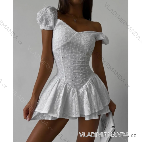 Šaty boho letné krajkové madeira krátky rukáv dámske (S/M ONE SIZE) TALIANSKA MÓDA IMPMD246954