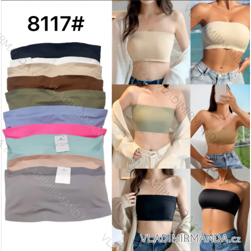 Croptop bez rukávu dámský (S/M ONE SIZE) ITALSKÁ MÓDA IMPMD248117/DUR S / M čierna