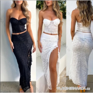 Súprava čipková sukňa dlhá a top bez rukávu dámska (S/M ONE SIZE) TALIANSKA MÓDA IMPMD2434267