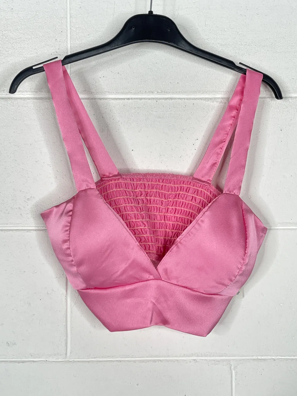 Top croptop na ramínka dámský (XS/S/M ONE SIZE) ITALSKÁ MÓDA IMPBB24B10977 ružová S / M