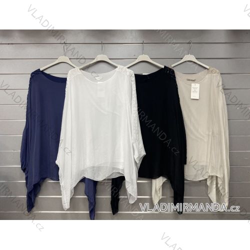 Tunika oversize 3/4 dlhý rukáv s čipkou dámska (42/44/46 ONE SIZE) TALIANSKA MÓDA IMWGS24131