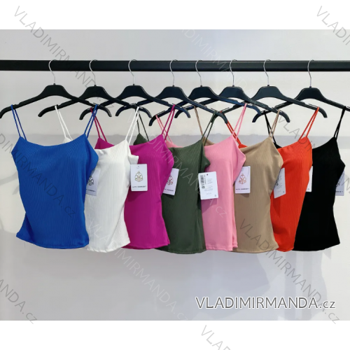 Tílko na ramínka dámské (S/M ONE SIZE) ITALSKÁ MÓDA IMPMD2424716/DU S / M čierna