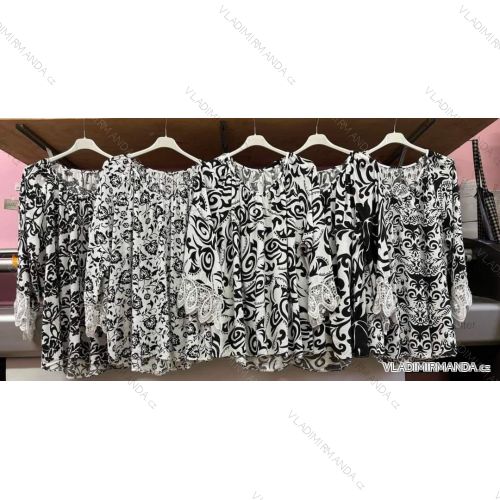 Blúzka oversize dlhý rukáv dámska nadrozmer (56/58 ONE SIZE) TALIANSKA MÓDA IMWQ24318