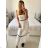 Šaty dlhé elegantné na ramienka dámske (S/M ONE SIZE) TALIANSKA MÓDA IMPES2480060/DUR -   biela -   S / M