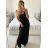 Šaty dlhé elegantné na ramienka dámske (38/40 ONE SIZE) TALIANSKA MÓDA IMPES24LONG/DU -   čierna
 -   M / L