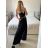 Nohavice dlhé oversize elegantné s opaskom dámske (S/M/L ONE SIZE) TALIANSKA MODA IM3244008/DU -   čierna
 -   M / L