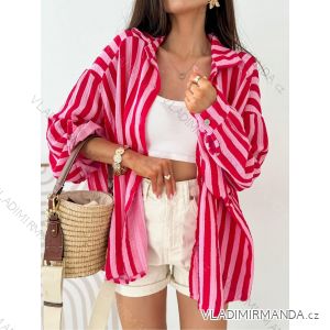 Košeľa mušelínová dlhý rukáv dámska (S/M/L ONE SIZE) TALIANSKA MÓDA IMWGB24641