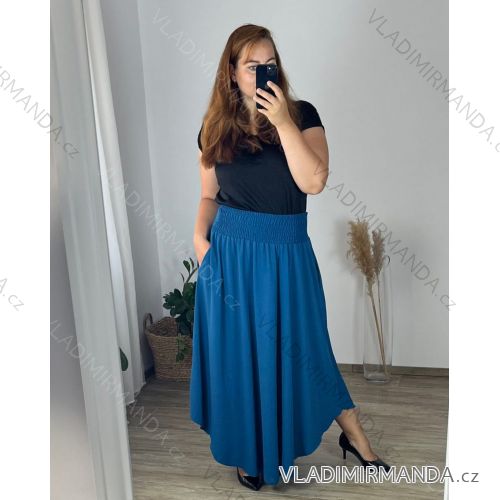 Sukňa dlhá dámska (46/48/50 ONE SIZE) TALIANSKA MÓDA IM424423/DR 48/50 modrá petrolejová