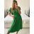 Šaty letné krátky rukáv dámske (S/M ONE SIZE) TALIANSKA MóDA IMM24M9228/DU -   zelená
 -   S / M