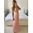 Šaty dlouhé elegantní bez rukávu dámské (S/M ONE SIZE) ITALSKÁ MÓDA IMPSH2420019 biela S / M