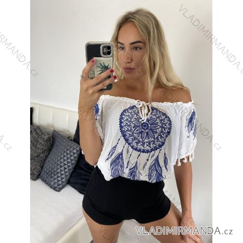 Tunika krátky rukáv dámska nadrozmer (52/54/56 ONE SIZE) TALIANSKA MÓDA IMBM24051