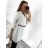 Tunika košeľová dlhý rukáv dámska (S/M/L ONE SIZE) TALIANSKA MÓDA IMM24M3297/DUR tm. modrá M/L