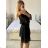 Overal krátky krajkový boho 3/4 dlhý rukáv dámsky (S/M/L ONE SIZE) TALIANSKA MÓDA IMWGS24127/DU S / M čierna