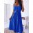 Šaty dlhé letné na ramienka dámske (S/M ONE SIZE) TALIANSKA MÓDA IMD24194/DU S/M zelená khaki