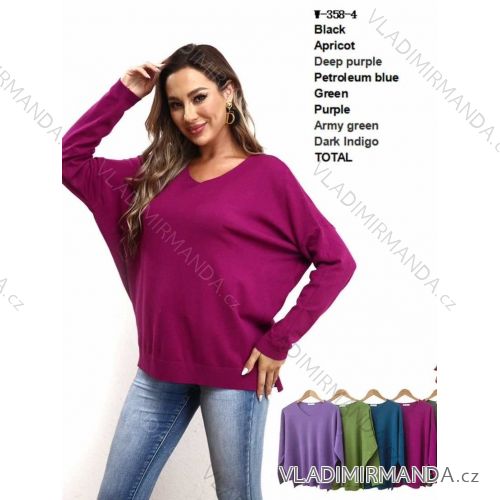 Sveter úpletový netopierí dlhý rukáv dámsky (S/M/L ONE SIZE) TALIANSKA MÓDA IMWH24035