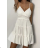 Šaty krátke letné na ramienka dámske (S/M ONE SIZE) TALIANSKA MÓDA IMPBB24B22578/DUR béžová S/M/L