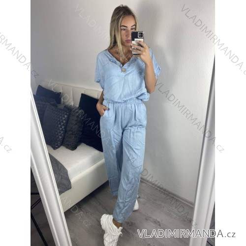 Souprava kalhoty a tunika dámská (42-44) ITALSKÁ MÓDA IMWDK24008/DUR -   svetlo modrá -   42-44