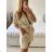 Súprava letná tunika a kraťasy dámska (S/M/L ONE SIZE) TALIANSKA MÓDA IMWAH24600/DU - Čierna - M/L