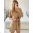 Súprava letná tunika a kraťasy dámska (S/M/L ONE SIZE) TALIANSKA MÓDA IMWAH24600/DU - Čierna - M/L