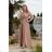 Šaty dlhé elegantný letný krátky rukáv dámske nadrozmer (36-46 ONE SIZE) POLSKÁ MÓDA PMLEL24ROSA3