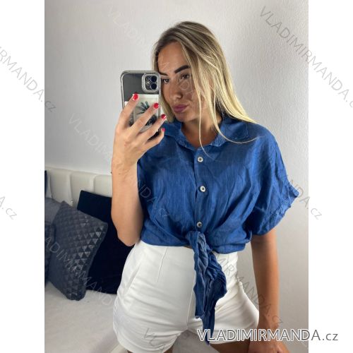 Košeľa krátky rukáv dámska nadrozmer (46/48/50) TALIANSKA MODA IMSM24007