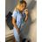 Šaty košeľové krátky rukáv dámske (S/M/L ONE SIZE) TALIANSKA MóDA IM321258/DR -   fialová -   S / M