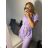 Šaty košeľové krátky rukáv dámske (S/M/L ONE SIZE) TALIANSKA MóDA IM321258/DR -   fialová -   S / M