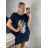 Šaty klasik bavlněné krátký rukáv dámské (S/M/L ONE SIZE) ITALSKÁ MÓDA IM324041/DU M / L čierna