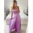 Šaty dlhé elegantné na ramienka dámske (S/M ONE SIZE) TALIANSKA MÓDA IMPSH246582/DU -   fialová -   S / M