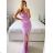 Šaty dlhé spoločenské na ramienka dámske (S/M ONE SIZE) TALIANSKA MÓDA IMPSH246539 Čierna S/M