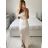 Šaty dlhé spoločenské na ramienka dámske (S/M ONE SIZE) TALIANSKA MÓDA IMPSH246539 Čierna S/M