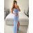 Šaty dlhé spoločenské na ramienka dámske (S/M ONE SIZE) TALIANSKA MÓDA IMPSH246539 Čierna S/M