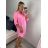 Šaty voľnočasové oversize košeľové dlhý rukáv dámske nadrozmer (S/M/L/XL ONE SIZE) TALIANSKA MÓDA IMD22512/DU biela M / L