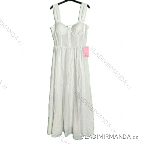 Šaty dlhé letné na ramienka dámske (S/M ONE SIZE) TALIANSKA MÓDA IMPBB24B25068/DUR -   fialová purpurová -   S / M