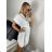 Šaty košeľové mušelínové dámske (S/M ONE SIZE) TALIANSKÁ MÓDA IM424MUSA/DR S / M biela