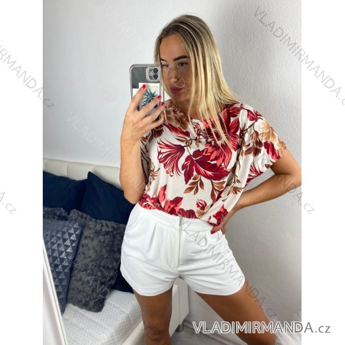 Tunika icecool  krátký rukáv dámská (S/M ONE SIZE) ITALSKÁ MÓDA IMM24M5528A/DUR -   červená -   S / M