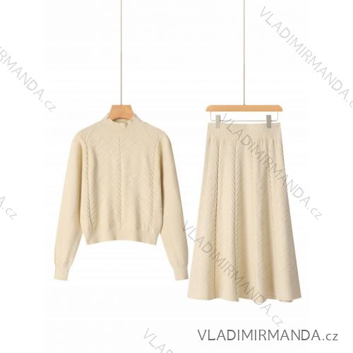 Súprava sveter dlhý rukáv a sukne dámsky (S-XL) GLO-STORY GLO24WMY-5373