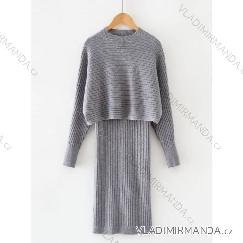 Súprava sveter dlhý rukáv a šaty na ramienka dámsky (S-XL) GLO-STORY GLO24WMY-5231-4