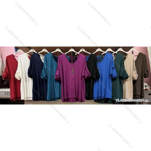 Tunika s přívěškem 3/4 dlhý rukáv dámska nadrozmer (56/58 ONE SIZE) TALIANSKA MÓDA IMWQ24280