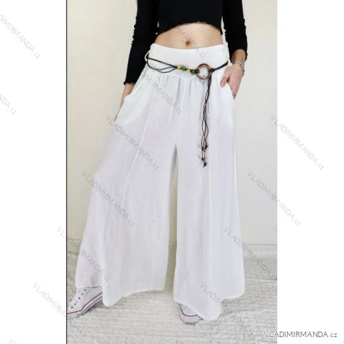 Nohavice dlhé letné s opaskom dámske (S/M ONE SIZE) TALIANSKA MÓDA IMPLI2490086