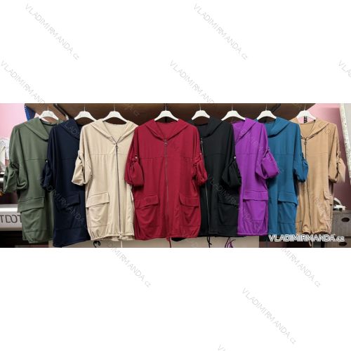 Mikina na zips dlhý rukáv dámska nadrozmer (56/58 ONE SIZE) TALIANSKA MÓDA IMWQ24293