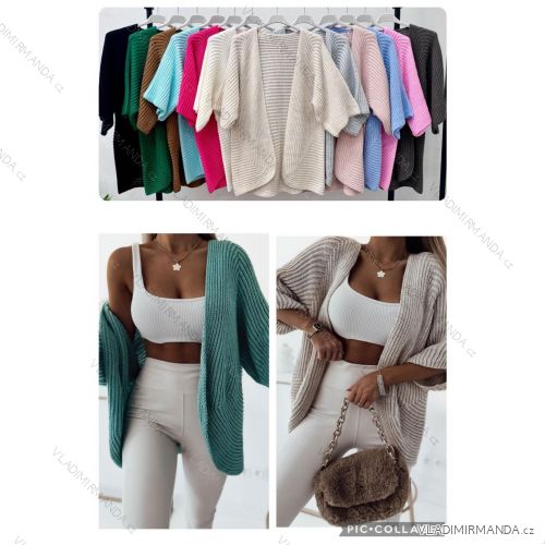 Cardigan krátky pletený dlhý rukáv dámsky (S/ M/L ONE SIZE) TALIANSKÁ MÓDA IMWBL24052