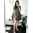Šaty letné krátky rukáv dámske (S/M/L ONE SIZE) TALIANSKA MÓDA IMD24014 zelená khaki M / L