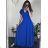 Šaty dlhé elegantné letné s rukávom s volánikmi dámske (S/M ONE SIZE) TALIANSKA MÓDA IM423LAILA