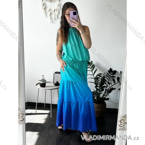 Šaty dlhé bez rukávu dámske nadrozmer (XL/2XL ONE SIZE) POLSKÁ MÓDA PMLT22MARCELINA/DR XL/2XL _barva viď foto